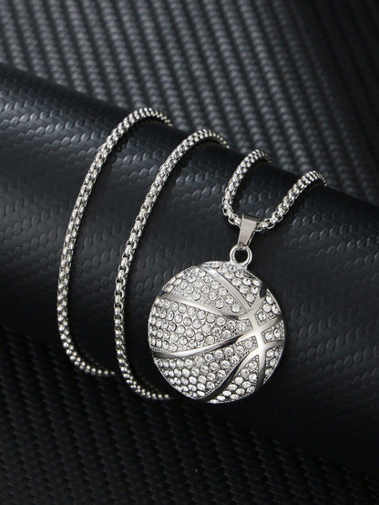 Gothic Titanium Steel Diamond Accent Pendant Necklace