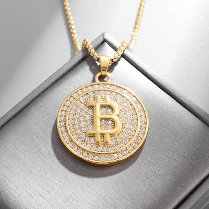 Gothic Titanium Steel Diamond Accent Pendant Necklace