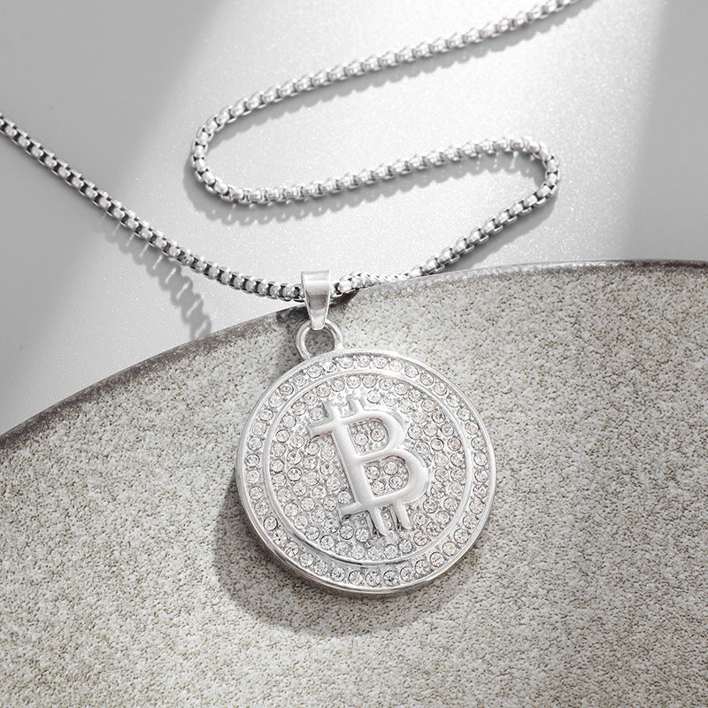 Gothic Titanium Steel Diamond Accent Pendant Necklace