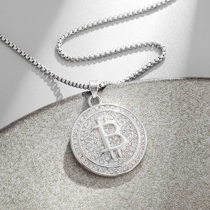 Gothic Titanium Steel Diamond Accent Pendant Necklace