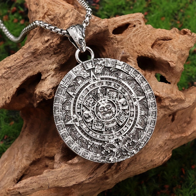 Gothic Titanium Steel Diamond Accent Pendant Necklace