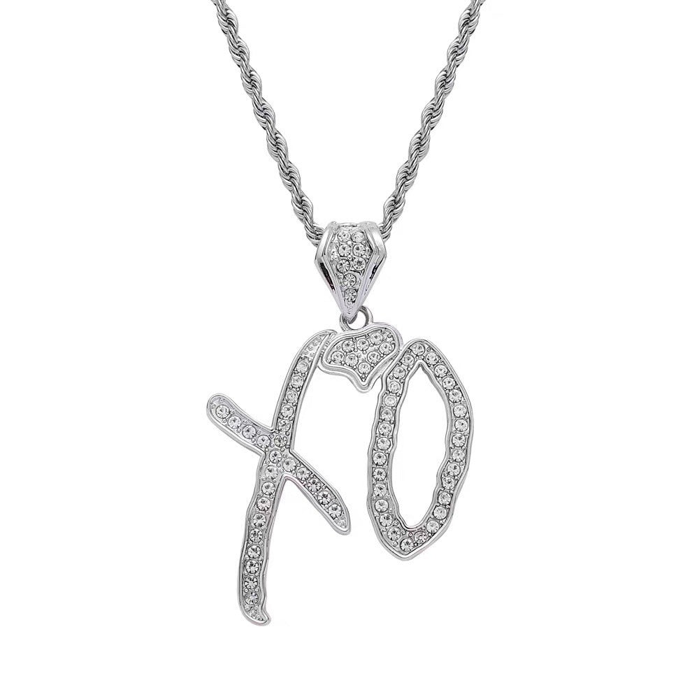 Gothic Titanium Steel Diamond Accent Pendant Necklace