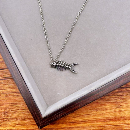 Gothic Titanium Steel Diamond Accent Pendant Necklace