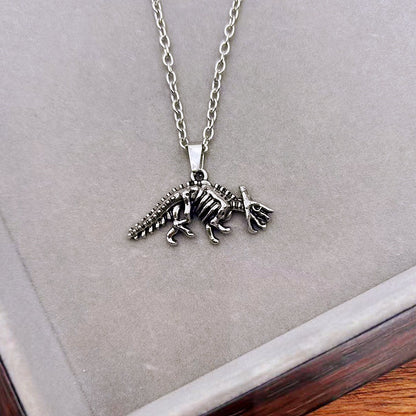 Gothic Titanium Steel Diamond Accent Pendant Necklace