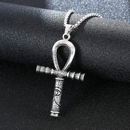 Gothic Titanium Steel Diamond Accent Pendant Necklace