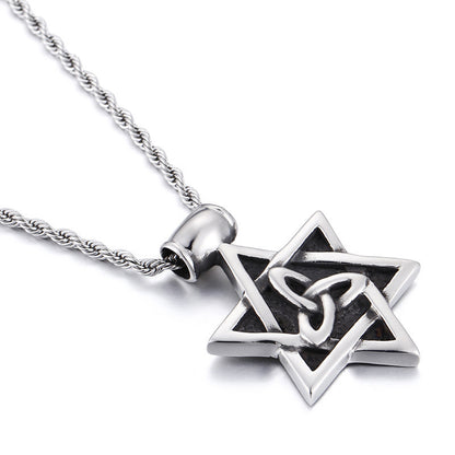 Gothic Titanium Steel Diamond Accent Pendant Necklace