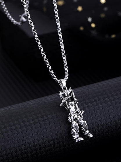 Gothic Titanium Steel Diamond Accent Pendant Necklace