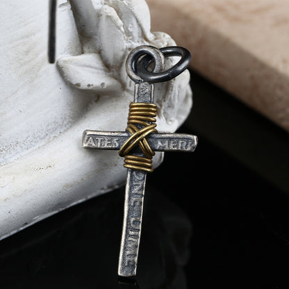 Gothic Titanium Steel Diamond Accent Pendant Necklace