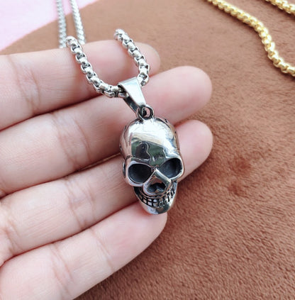 Gothic Titanium Steel Diamond Accent Pendant Necklace