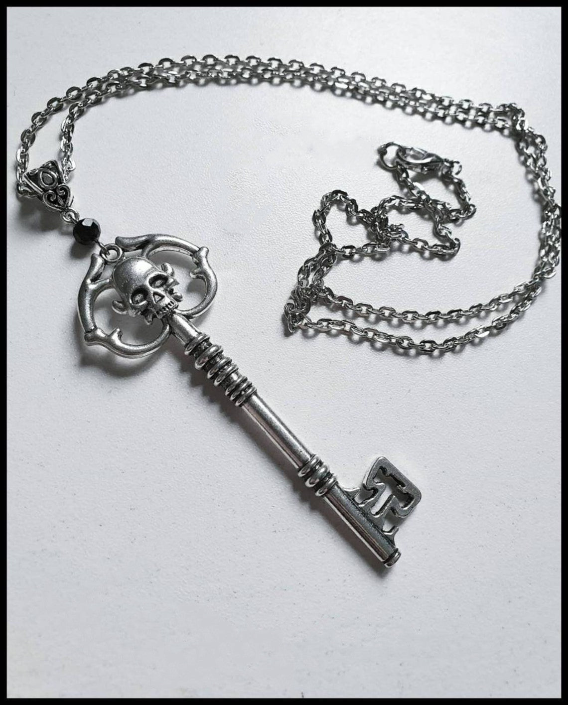 Gothic Titanium Steel Diamond Accent Pendant Necklace