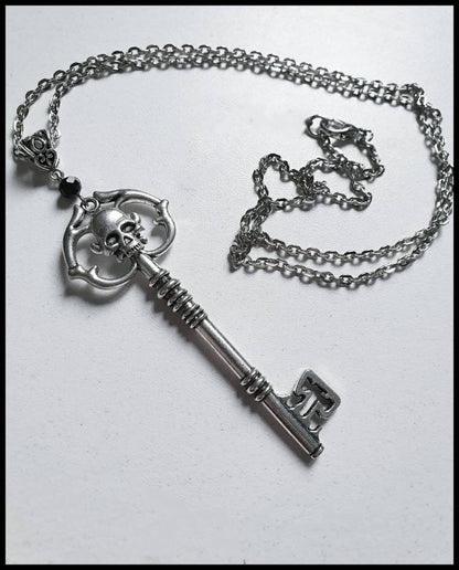 Gothic Titanium Steel Diamond Accent Pendant Necklace