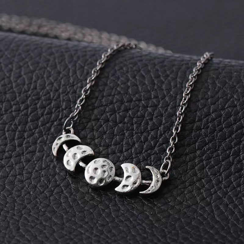 Gothic Titanium Steel Diamond Accent Pendant Necklace