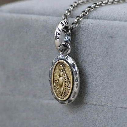 Gothic Titanium Steel Diamond Accent Pendant Necklace