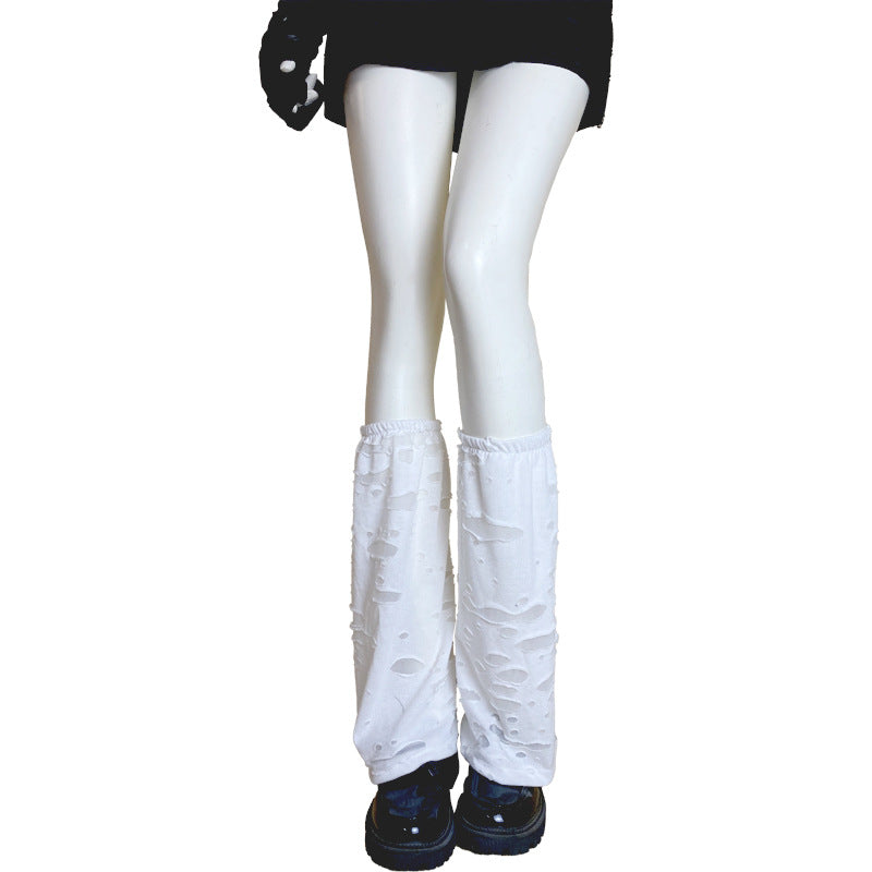 Gothic Torn Hole Mid-Calf Socks