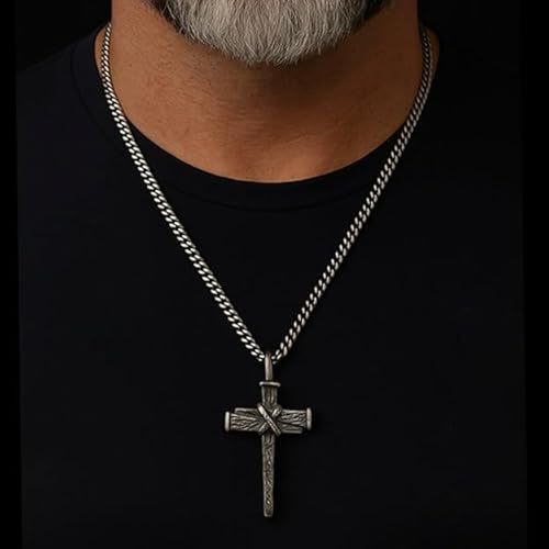 Gothic Wooden Cross Pendant Necklace