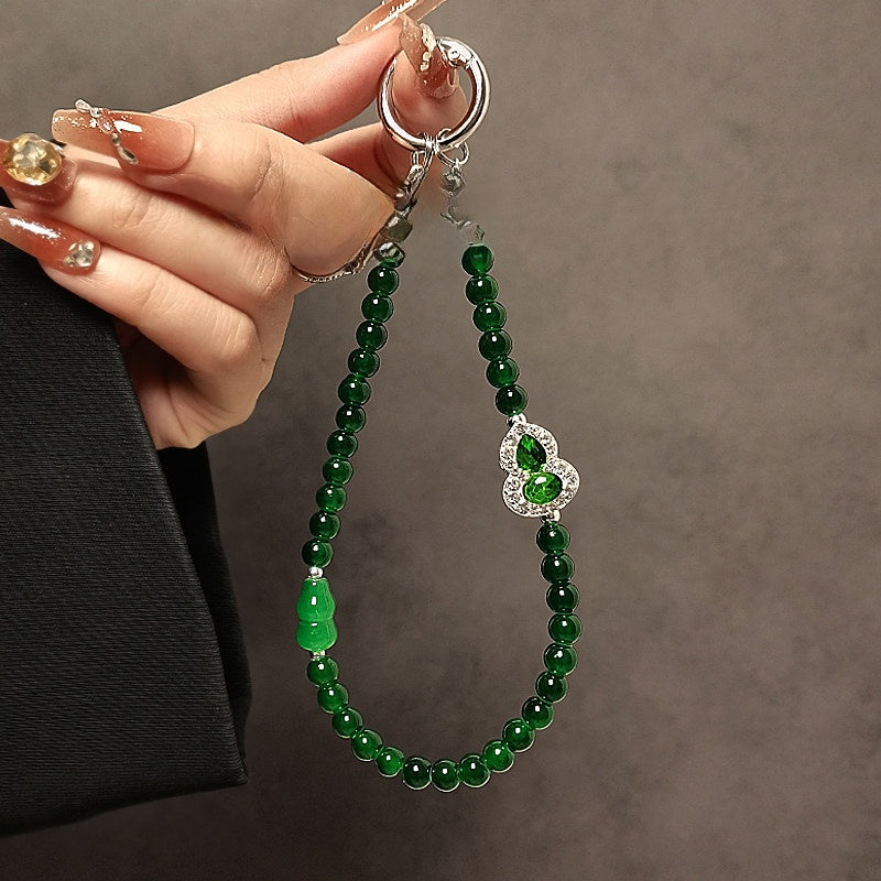 Gourd Bead Lanyard with Rhinestones