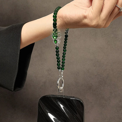 Gourd Bead Lanyard with Rhinestones