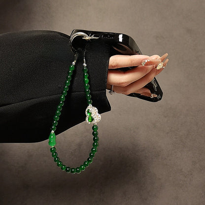 Gourd Bead Lanyard with Rhinestones