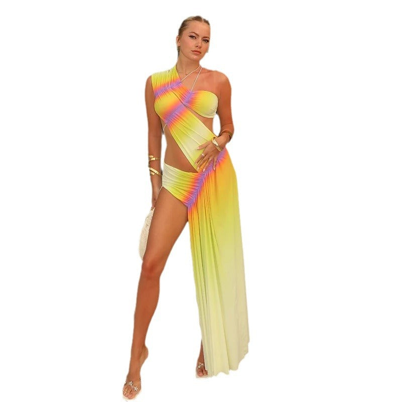 Gradient Backless Sleeveless Dress
