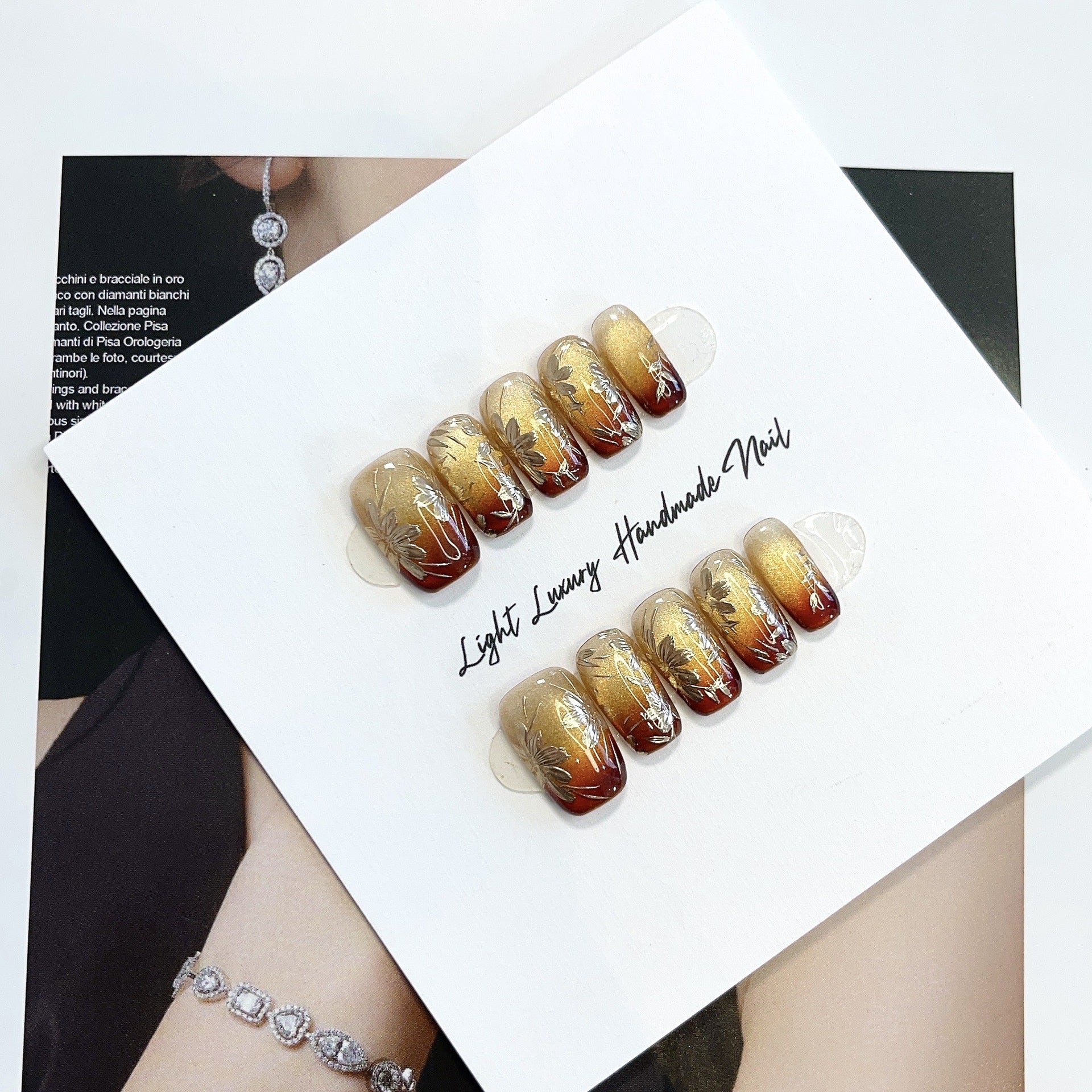 Gradient Cat Eye Wearable Nail Art Stickers
