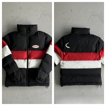 Gradient color embroidered winter jacket set