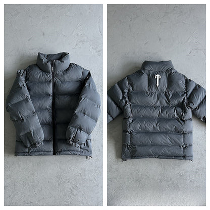 Gradient color embroidered winter jacket set