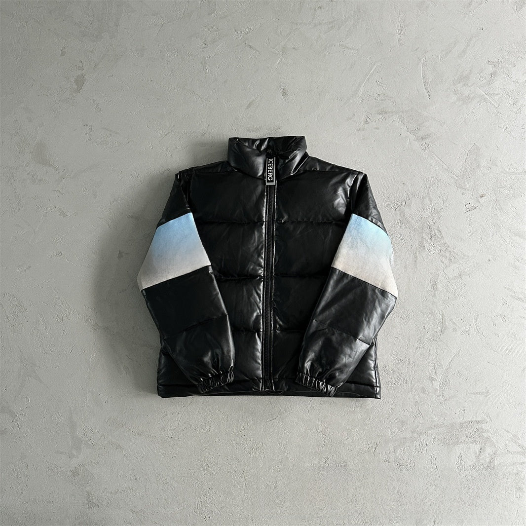 Gradient color embroidered winter jacket set