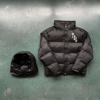 Gradient color embroidered winter jacket set