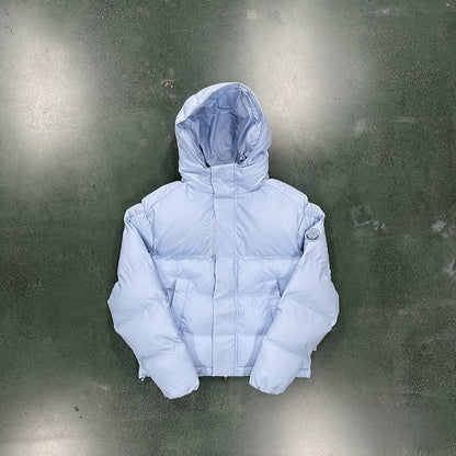 Gradient color embroidered winter jacket set