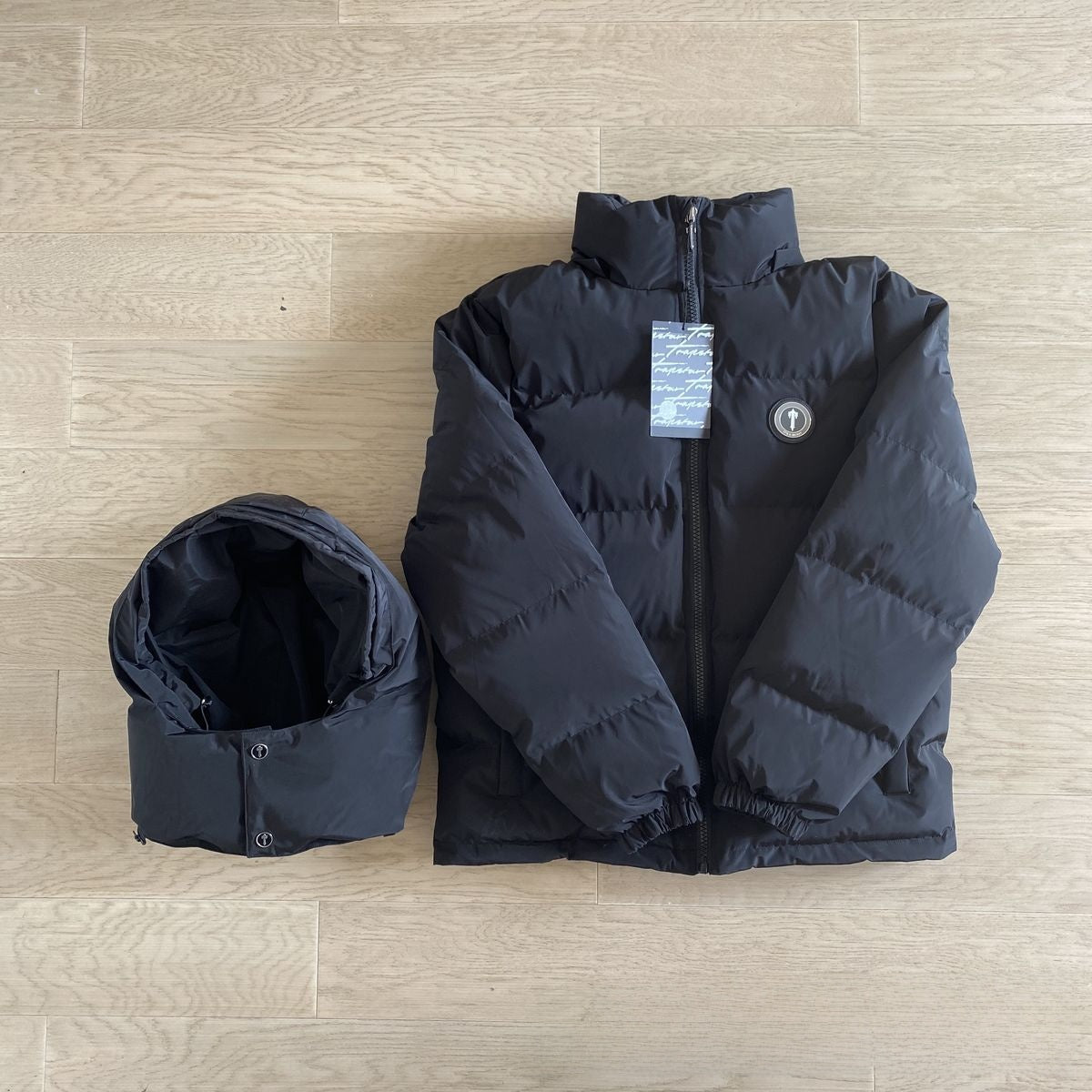Gradient color embroidered winter jacket set