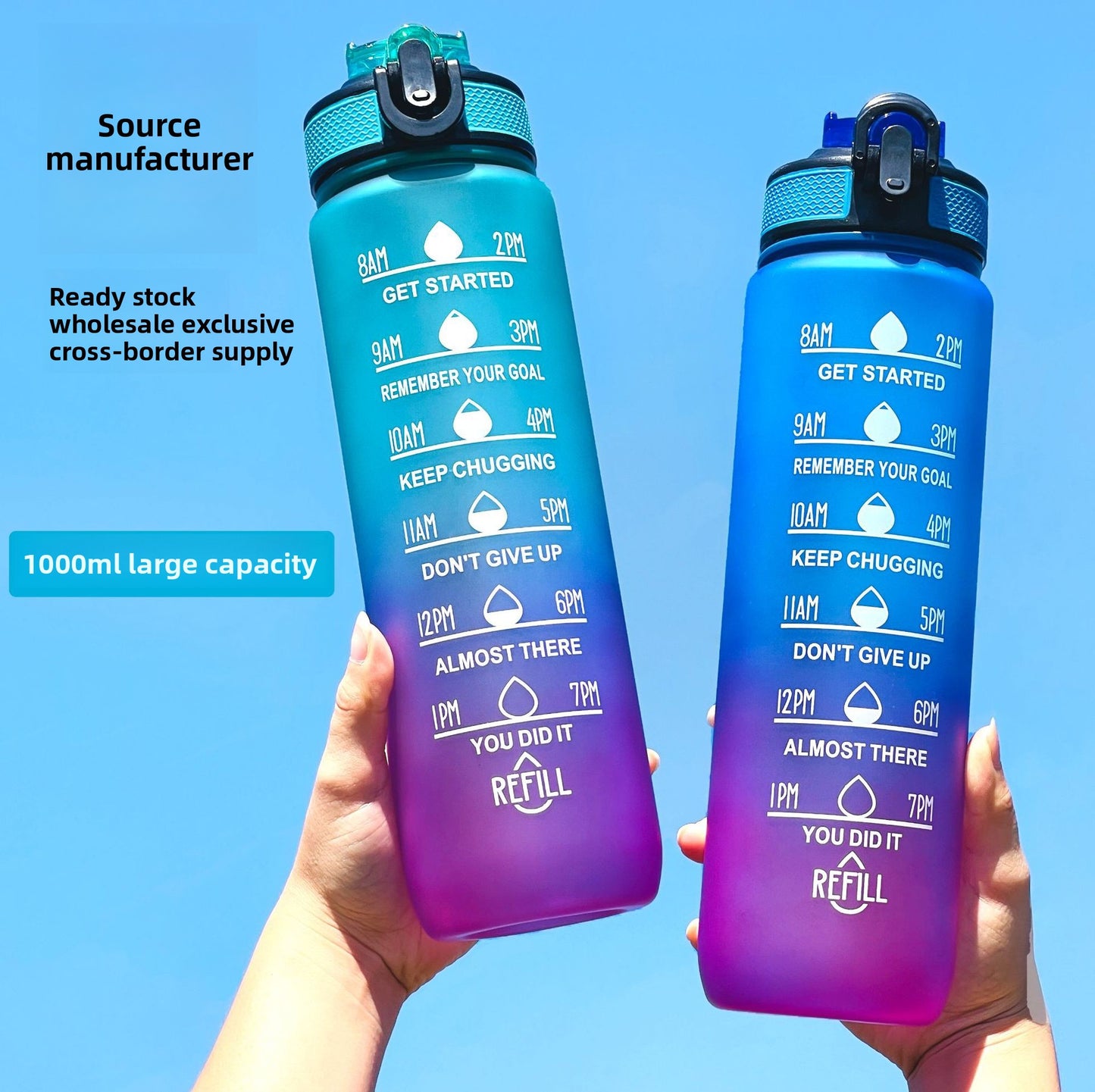 Gradient color straw water cup plastic