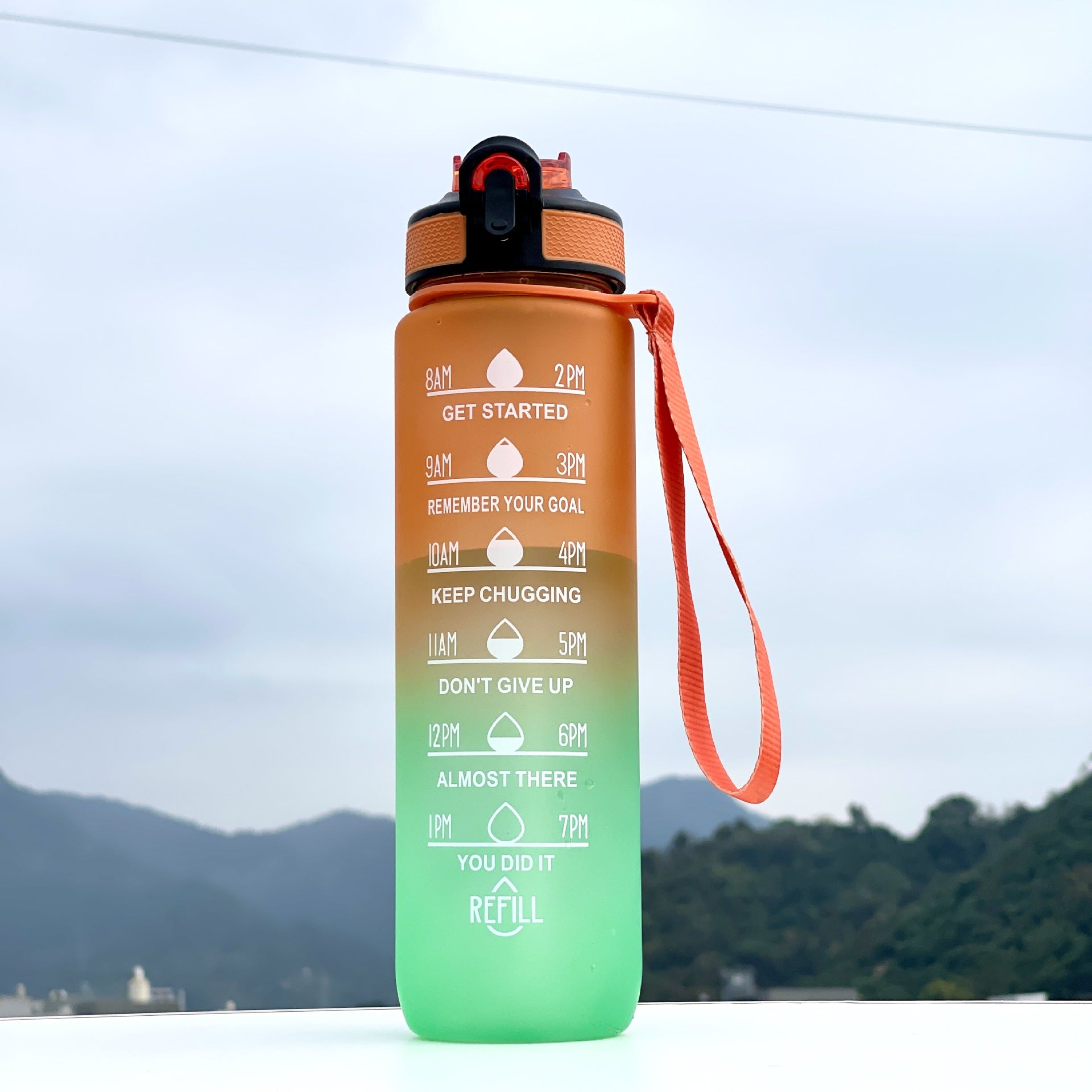 Gradient color straw water cup plastic