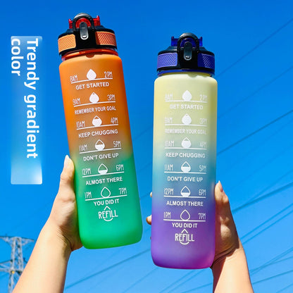 Gradient color straw water cup plastic