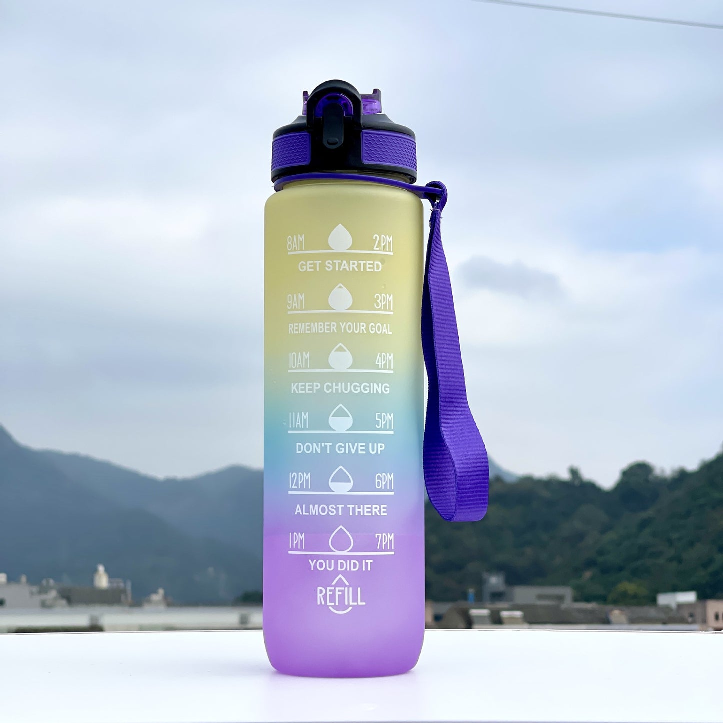Gradient color straw water cup plastic