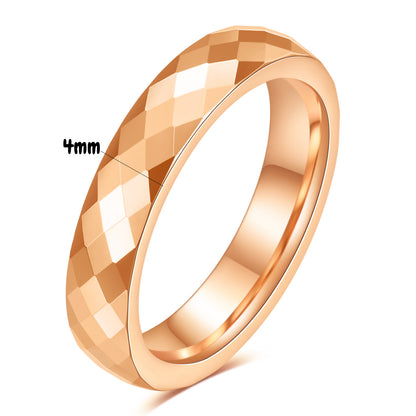 Gradient Color Tungsten Steel Ring – Unisex Geometric Design.