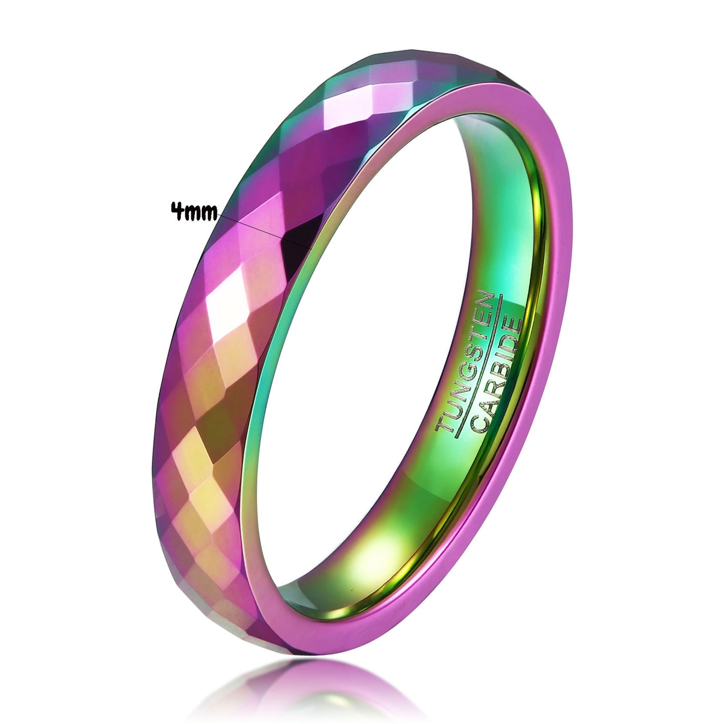 Gradient Color Tungsten Steel Ring – Unisex Geometric Design.