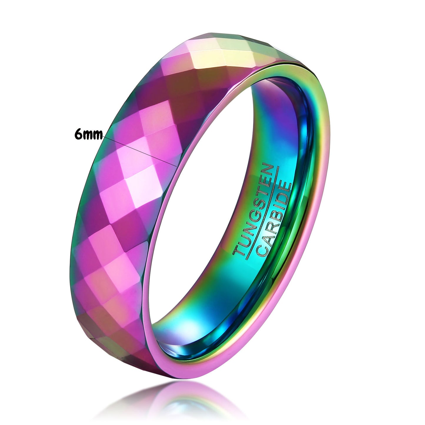 Gradient Color Tungsten Steel Ring – Unisex Geometric Design.