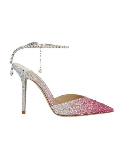 Gradient Crystal Rhinestone High Heel Sandals