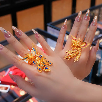 Gradient Enamel Phoenix Dance Ring