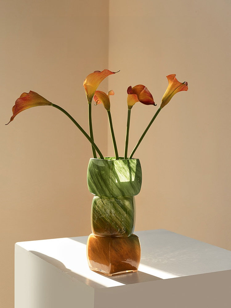 Gradient Geometric Glass Vase
