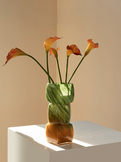 Gradient Geometric Glass Vase
