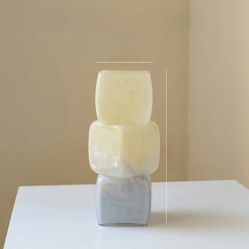 Gradient Geometric Glass Vase