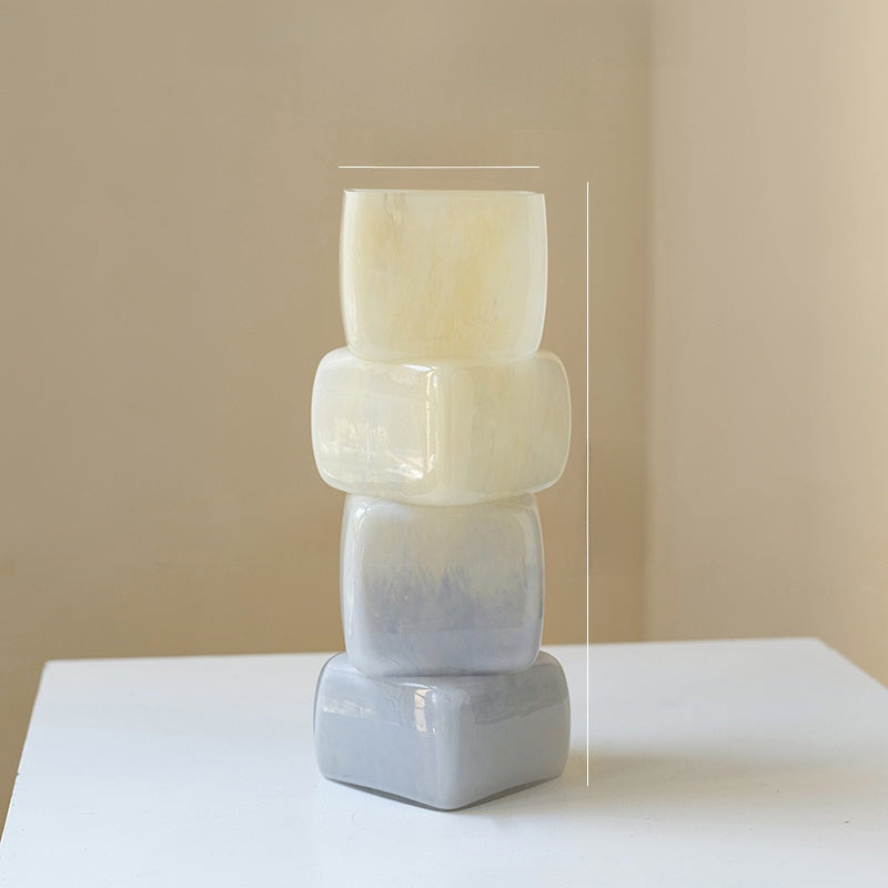 Gradient Geometric Glass Vase