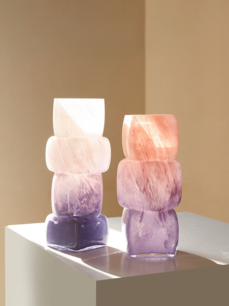 Gradient Geometric Glass Vase
