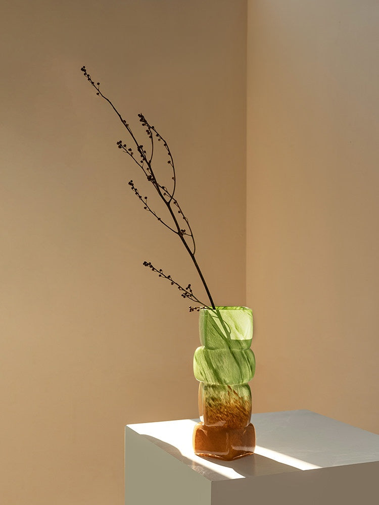 Gradient Geometric Glass Vase