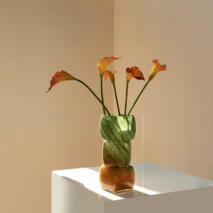 Gradient Geometric Glass Vase