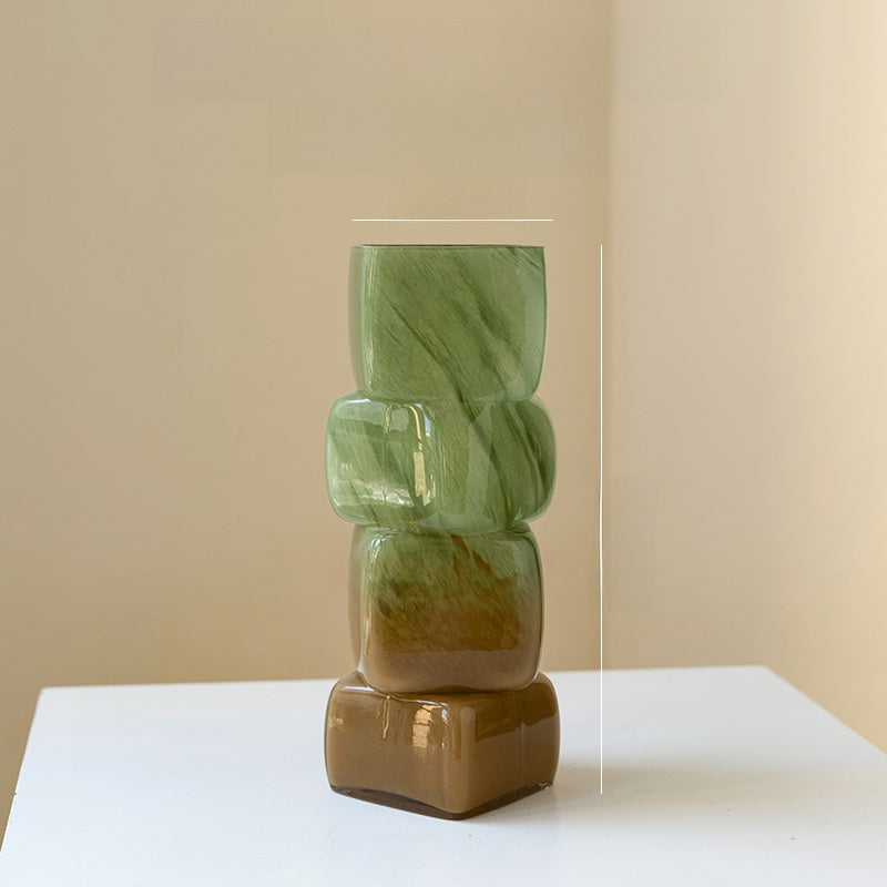 Gradient Geometric Glass Vase