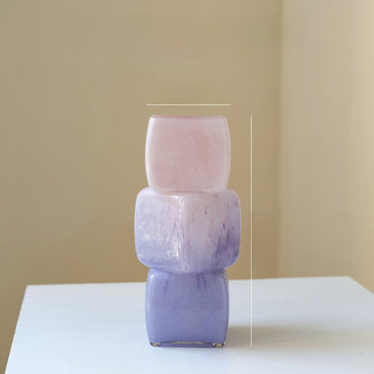 Gradient Geometric Glass Vase
