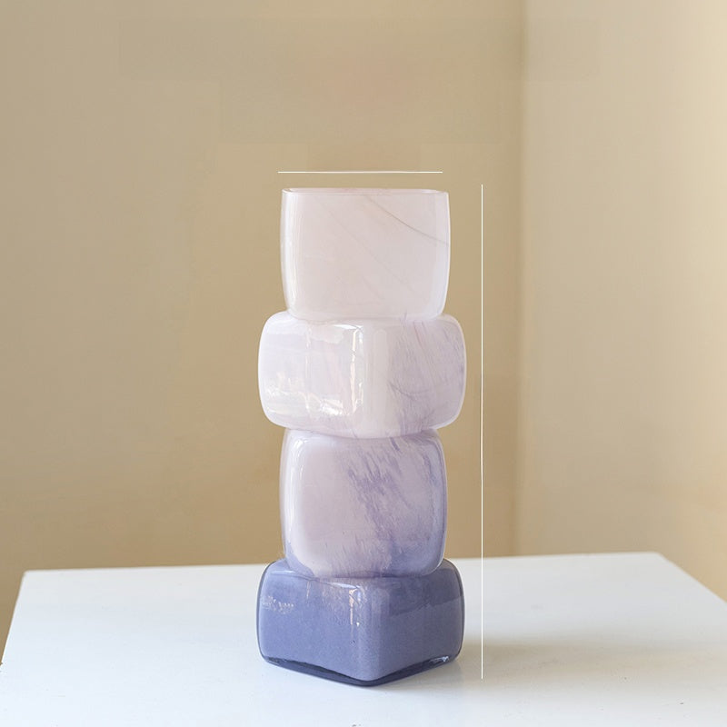Gradient Geometric Glass Vase