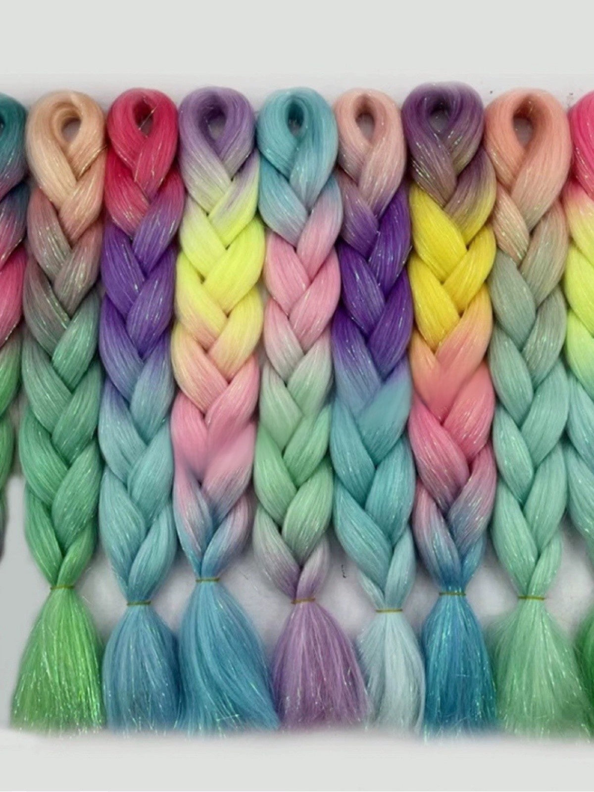 Gradient Gold Thread Braided Hair Extensions